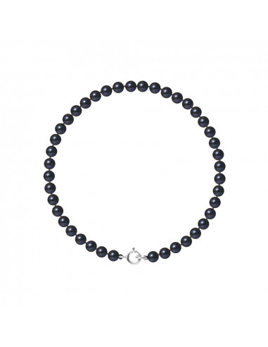 PERLINEA- Bracelet Perles de Cutlure Ronde 4-5 mm Black Tahiti- Bijou Femme 