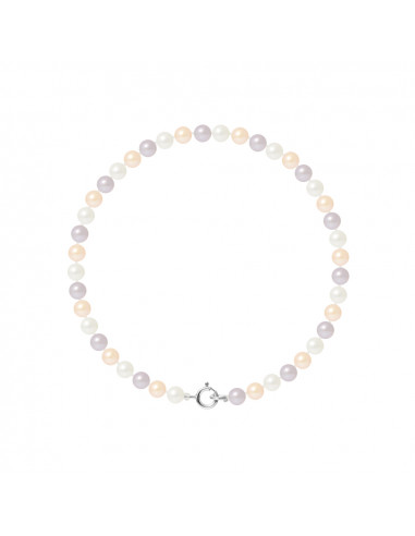 PERLINEA- Bracelet Perles de Cutlure Ronde 4-5 mm Multicolor- Bijou Femme