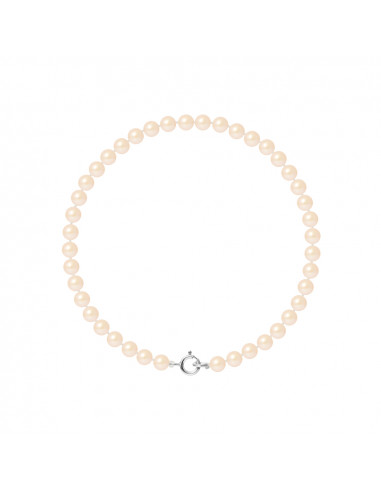 PERLINEA- Bracelet- Perles de Culture d'Eau Douce Rose 4-5 mm- Bijou Femme