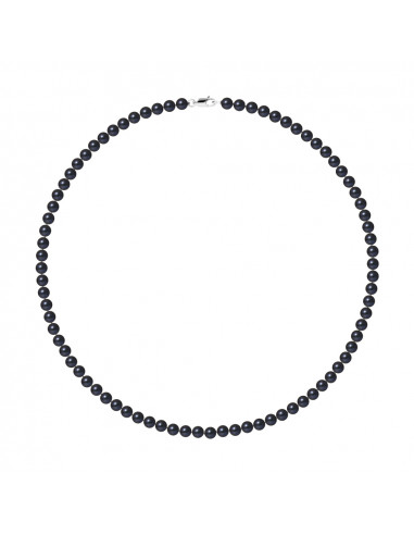 PERLINEA- Collier Perles de Cutlure Ronde 5-6 mm Black Tahiti- Bijou Femme