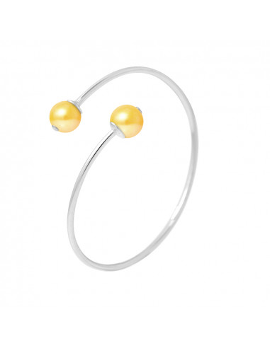PERLINEA- Bracelet- Perles de Culture d'Eau Douce DiamÃÂÃÂ¨tre 9-10 mm Gold-  Bijou Femme- Argent 925 MilliÃÂÃÂ¨mes