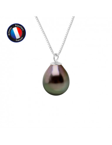 PERLINEA- Collier- Perle de Tahiti- Bouton 8-9 mm- Bijou Femme 
