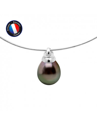 PERLINEA- Collier- Perle de Tahiti- Bouton 8-9 mm- Bijou Femme 