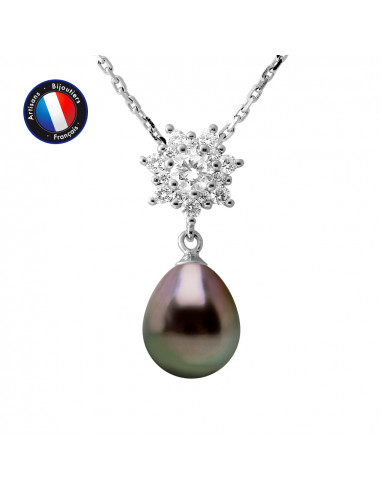 PERLINEA- Collier- Perle de Tahiti- Poire 9-8 mm- Bijou Femme 