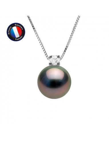 PERLINEA- Collier- Perle de Tahiti- Ronde 8-9 mm- Bijou Femme 