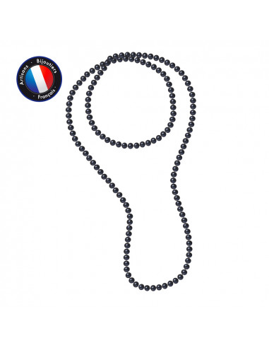 PERLINEA- Sautoir- Perle de Culture d'Eau Douce- Barroque 8-9 mm Black Tahiti- Bijou Femme