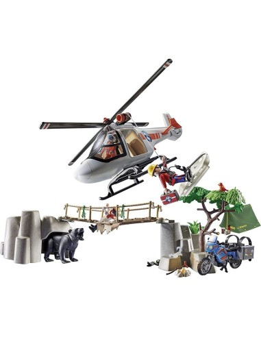 PLAYMOBIL® - 70663 - Unité de secouristes avec hélicoptère Rescue Action