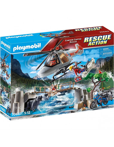 PLAYMOBIL® - 70663 - Unité de secouristes avec hélicoptère Rescue Action