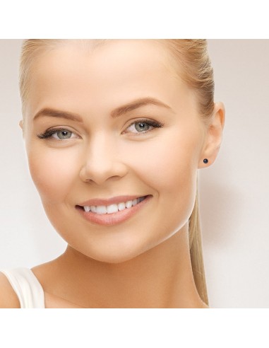 PERLINEA- Boucles d'Oreilles- Perles de Culture d'Eau Douce Bouton 5-6 mm Black Tahiti- Bijou Femme