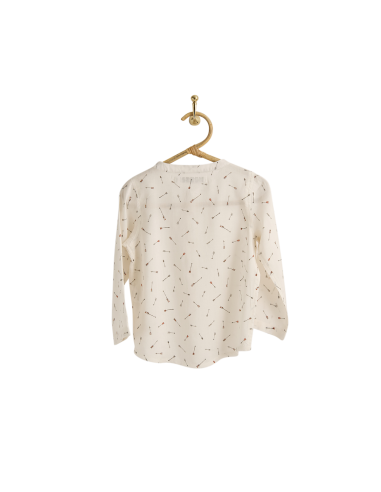 PIROULI - Blouse Désiré imprimé flèche marron