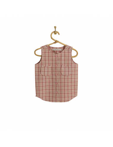 PIROULI - Overall Jade pink tartan pattern
