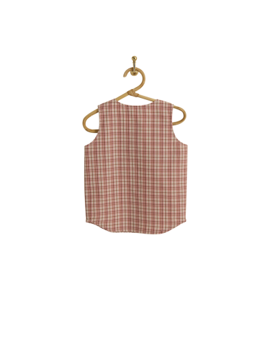 PIROULI - Blouse Jade motif écossais rose