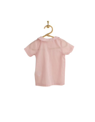 PIROULI - Chemisier Karine uni rose