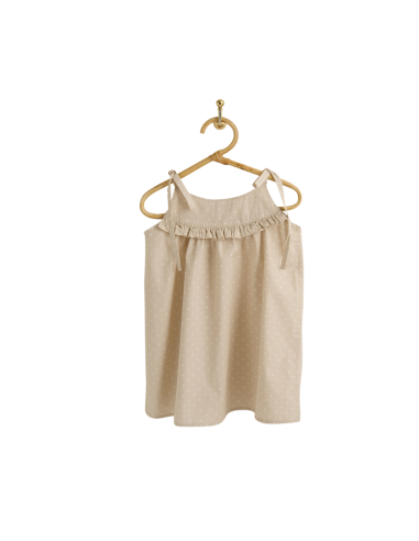 PIROULI - Robe Emeline imprimé pois pêche