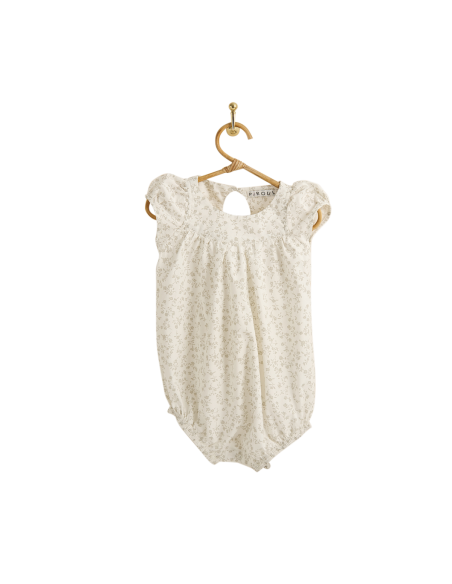 PIROULI - Barboteuse Pauline imprimé fleur gris