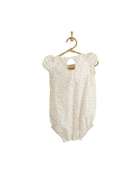 PIROULI - Barboteuse Pauline imprimé fleur gris