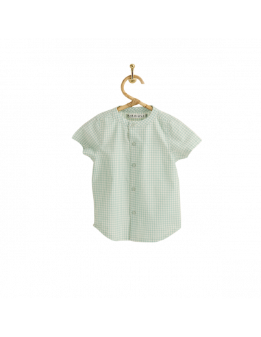 PIROULI - Overall Isidore mint gingham pattern