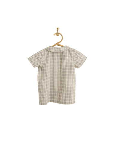 PIROULI - Chemisette Hugo motif écossais gris