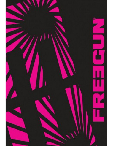Freegun - Large Black and Pink Beach Towel - 100 x 170 cm