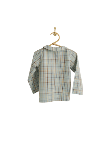 PIROULI - Chemise Christophe motif madras bleu