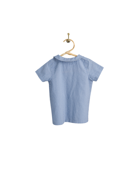 PIROULI - Chemisier Karine pois bleu