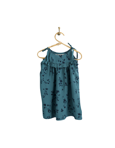 PIROULI - Robe Emeline fleur aigue-marine
