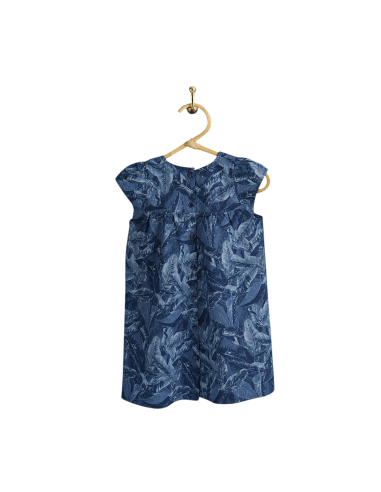 PIROULI - Robe Manon feuille marine