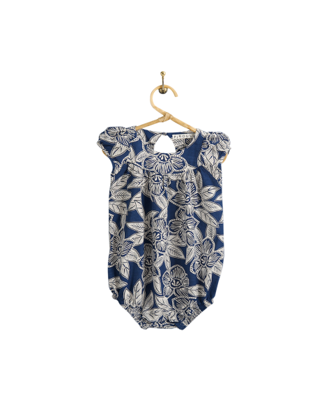 PIROULI - Barboteuse Pauline fleur marine