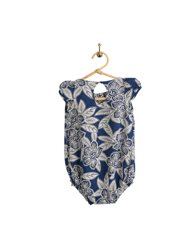 PIROULI - Barboteuse Pauline fleur marine