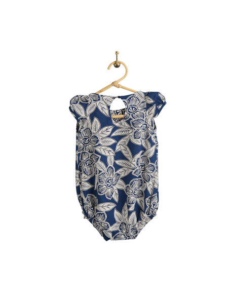 PIROULI - Barboteuse Pauline fleur marine