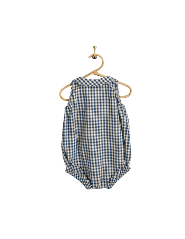 PIROULI - Barboteuse Timéo motif vichy marine